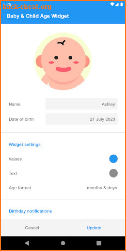 Baby & Child Age Widget screenshot