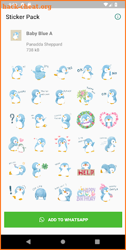 Baby Blue A Penguin Sticker Pack by Pomelo Tree screenshot