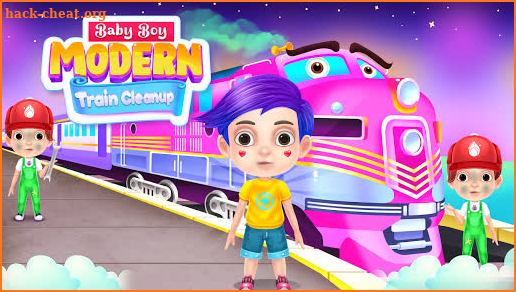Baby Boy Modern Train Clean Up screenshot