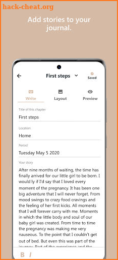 Baby Diaries: the baby journal app screenshot