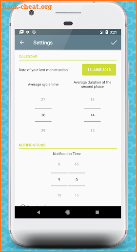 Baby gender planning calendar screenshot