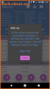 Baby Log + Stash Tracking screenshot