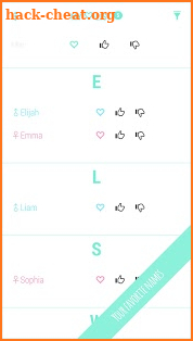 Baby names / first names 2017 screenshot