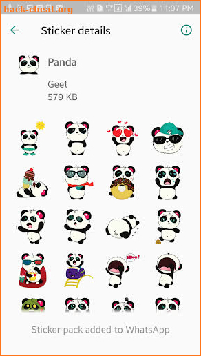 Baby Panda Stickers wastickerapps screenshot
