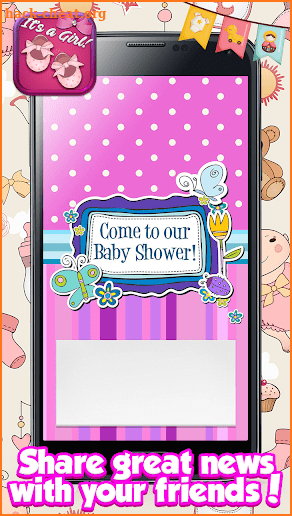 Baby Shower Cards for Girls: Greeting & Invitation screenshot