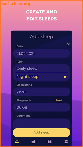 Baby sleep diary - tracker screenshot