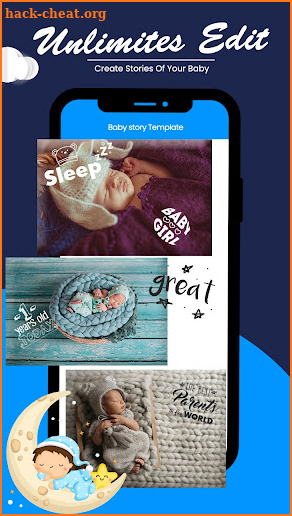 Baby story Template and editor screenshot