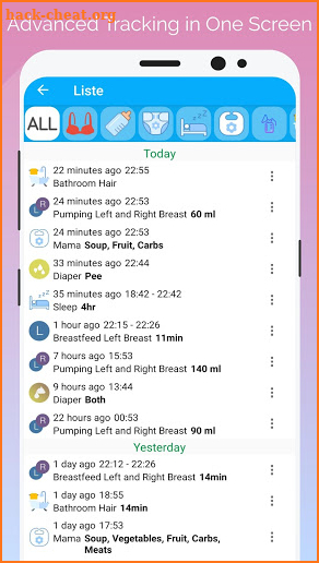 Baby tracker day by day - feeding, sleep, diaper screenshot