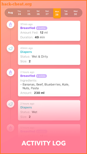 Baby Tracker - Newborn breast feeding daybook screenshot