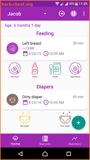 BabyAppy: breastfeeding, sleep and diapers tracker screenshot