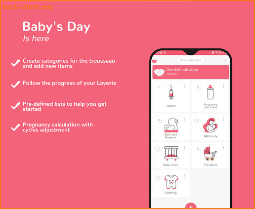 Baby's Day: Baby layette list screenshot