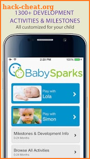 BabySparks - Development Activities and Milestones screenshot