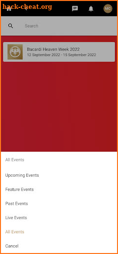 Bacardi Events screenshot