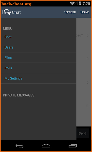 Backchannel Chat screenshot