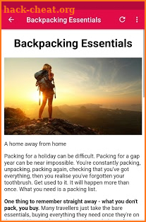 Backpacking Checklist screenshot