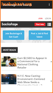 Backstage Job Search screenshot