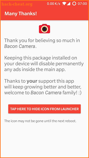 Bacon Camera Donation screenshot