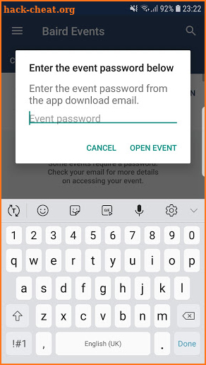 Baird Events screenshot