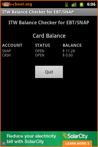 Balance 4 SNAP and EBT screenshot