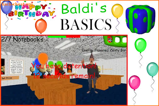 Baldi Birthday Basic Bash Party screenshot