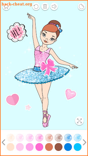 Ballerina Coloring Book Glitter - Girl Games screenshot