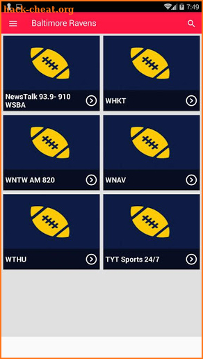 Baltimore Ravens Radio Mobile App screenshot