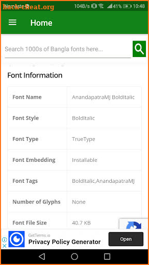 Bangla Fonts: Download Free Bengali fonts screenshot