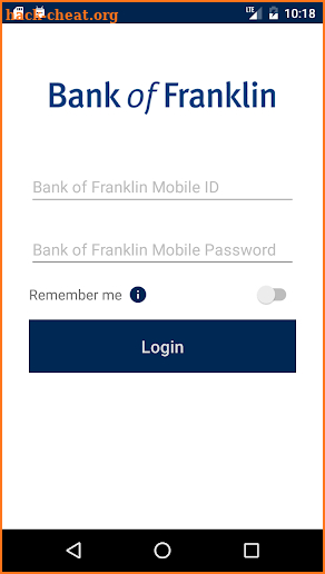 Bank of Franklin Mobile App screenshot