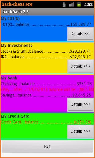 bankDash 2.3 screenshot