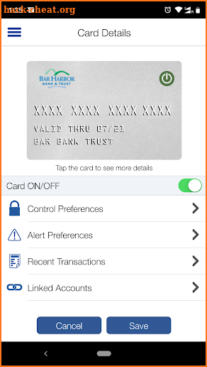 Bar Harbor Card Control screenshot
