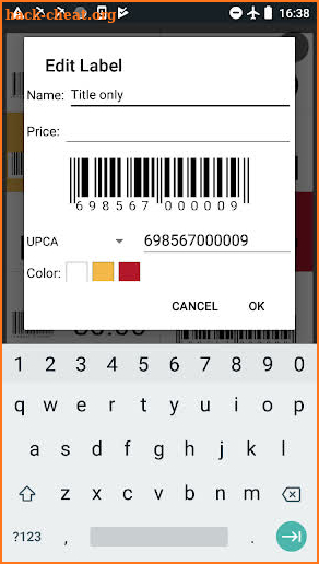 Barcode Generator - create labels with PDF export screenshot