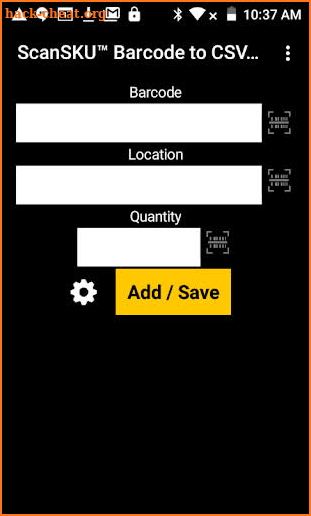 Barcode to CSV Spreadsheet screenshot