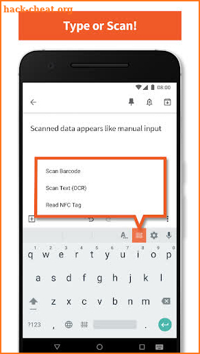 Barcode/NFC/OCR Scanner Keyboard screenshot