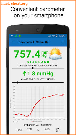 Barometer In Status Bar screenshot