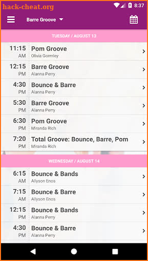 Barre Groove screenshot