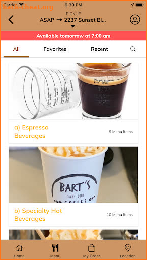 Bart’s Coffee screenshot