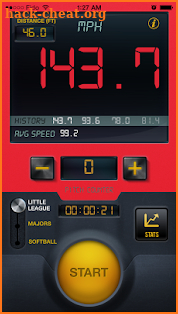 Baseball Pitch Speed Radar Gun screenshot