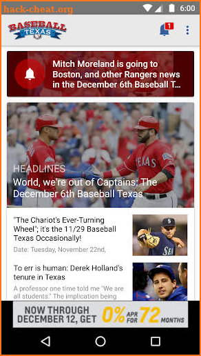 Baseball Texas - Rangers News screenshot