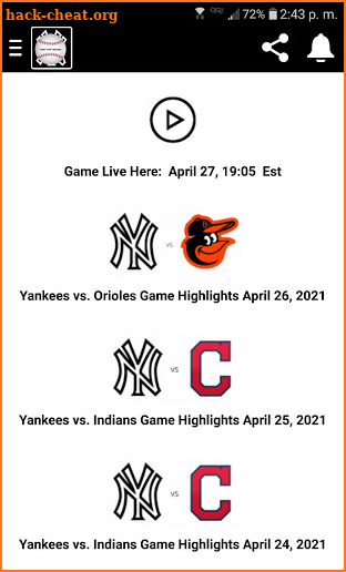 Baseball Yankees Game Highlights screenshot