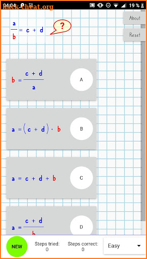 basequation - practice equation solving screenshot