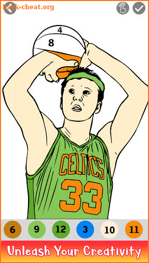Basketball Color by Number - Crayon, Glitter Book screenshot