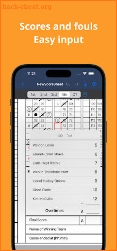 Basketball Digital Scoresheet screenshot