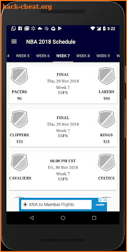 Basketball NBA Schedule & Scores screenshot