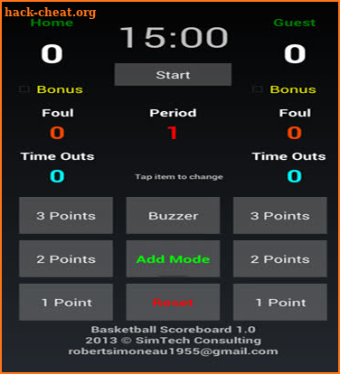 Basketball Scoreboard (Tablet) screenshot