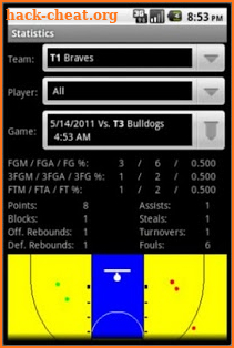 Basketball Scorebook & Charts screenshot