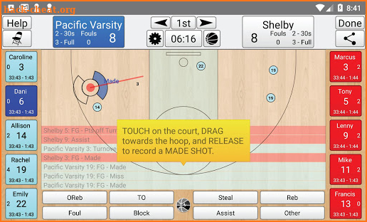 Basketball Stat Tracker Live screenshot