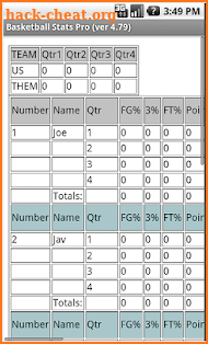 Basketball Stats Pro screenshot