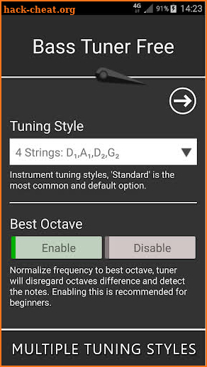 Bass Tuner Free screenshot