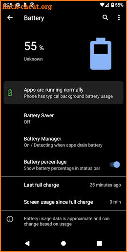Battery screenshot