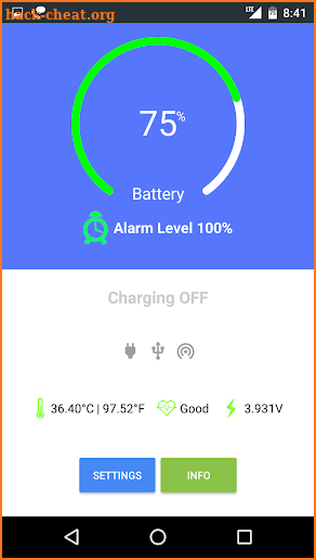 Battery Full Alarm and Battery Low Alarm - No Ads screenshot